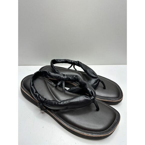Naturalizer Sandals Womens Size 8 Black Leather Slingback Slip On Shoes - Picture 1 of 7